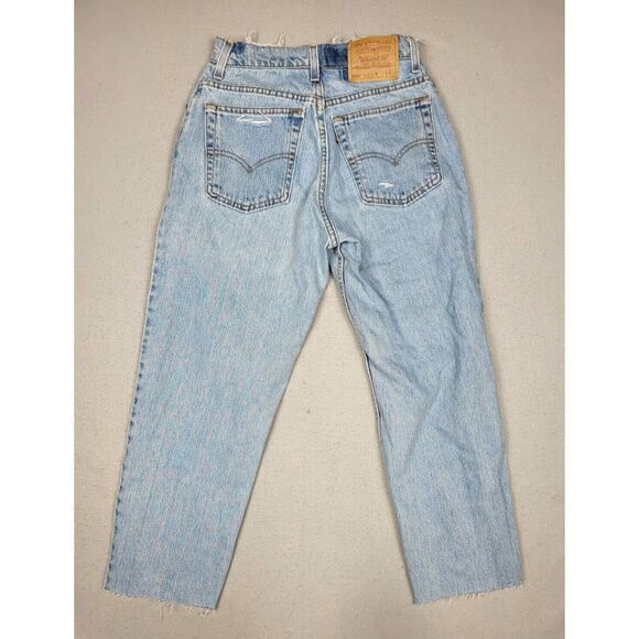 Vintage Levis 550 Jeans Women's JUNIORS 11 L (26 x 25) ALIGRACE Distressed Holes - Picture 2 of 10